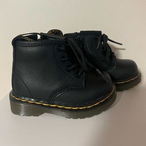 INFANT 1460 SOFTY T LEATHER LACE UP BOOTS DOC MARTEN Black